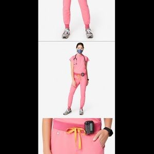 Figs bottoms xs neon pink Zamora joggers